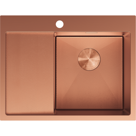 Mexen Exar стоманена мивка с 1 отделение и дренаж вдясно 620 x 480 мм, мед HC - 6432621005P-65HC