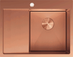 Mexen Exar стоманена мивка с 1 корито и дренаж, дясна 620 x 480 мм, мед HC