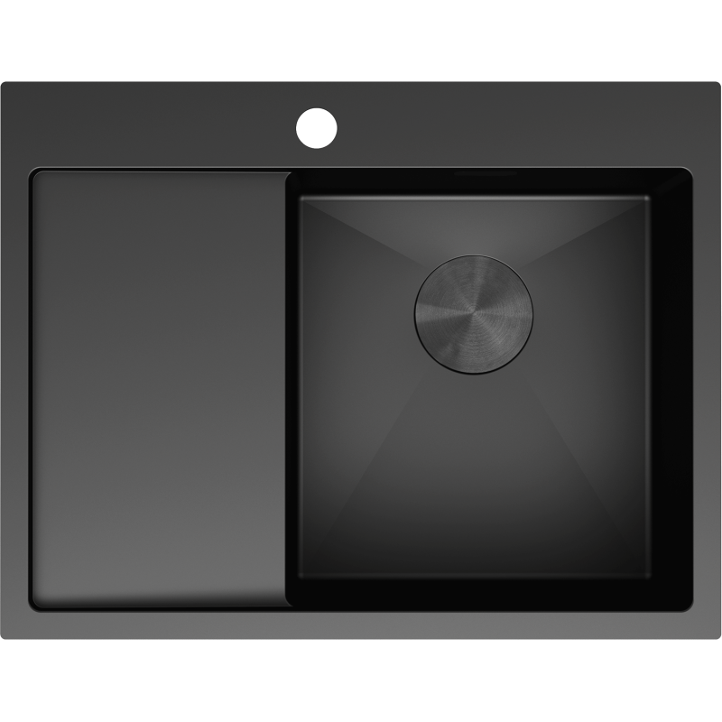 Mexen Exar стоманена мивка с 1 отделение и отцедник, дясна 620 x 480 mm, черна