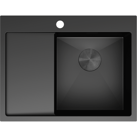 Mexen Exar стоманена мивка с 1 отделение и отцедник, дясна 620 x 480 mm, черна