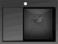 Mexen Exar стоманена мивка с 1 отделение и отцедник, дясна 620 x 480 mm, черна