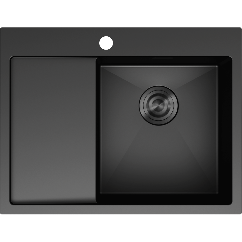 Mexen Exar стоманена мивка с 1 отделение и отцедник, дясна 620 x 480 mm, черна