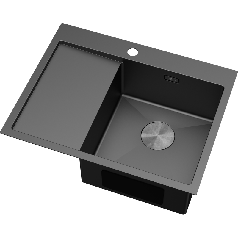 Mexen Exar стоманена мивка с 1 отделение и отцедник, дясна 620 x 480 mm, черна