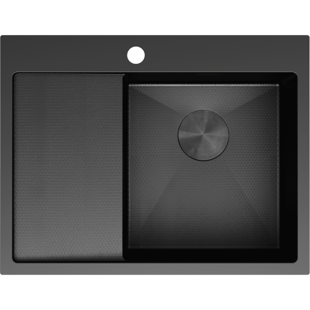 Mexen Exar стоманена кухненска мивка с 1 отделение и капковник, дясна, 620 x 480