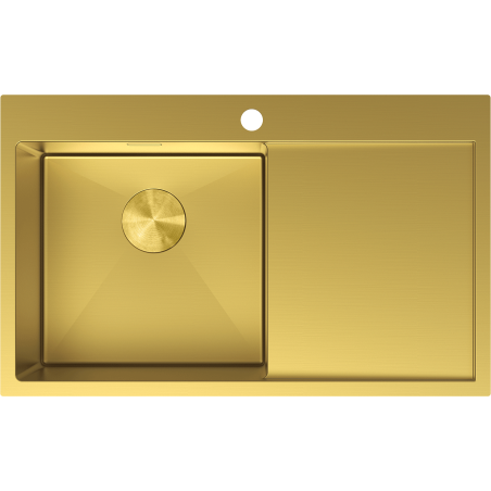 Mexen Exar стоманена мивка с 1 отделение с отцедник, лява 780 x 480 mm, златна