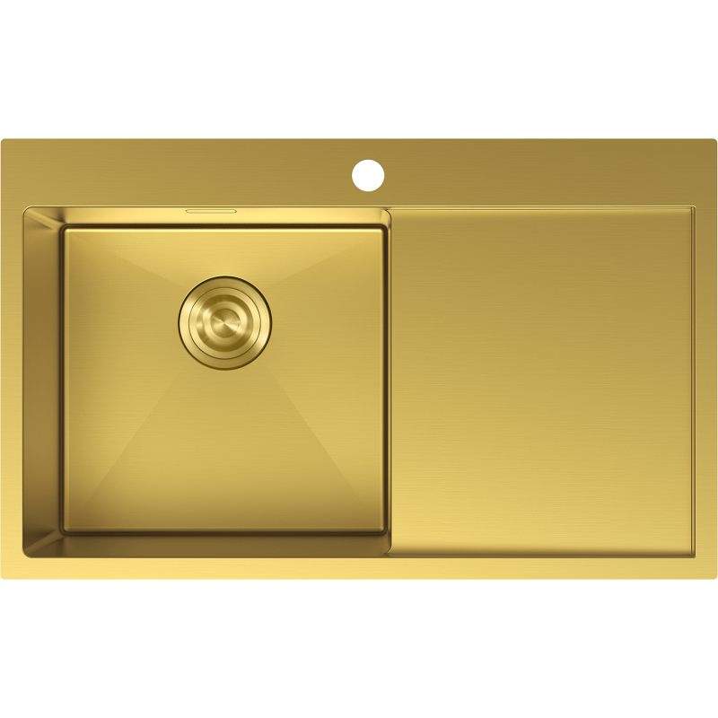Mexen Exar стоманена мивка с 1 отделение с отцедник, лява 780 x 480 mm, златна