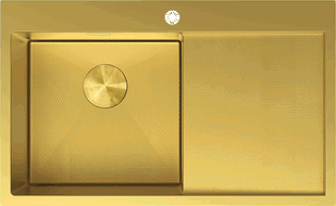 Mexen Exar стоманена мивка с 1-камерно корито и ляв капак, 780 x 480 mm, златен HC