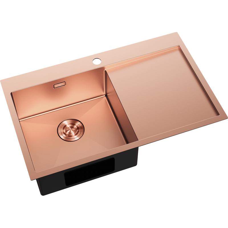 Mexen Exar стоманена мивка с 1 отделение с ляв отцеждач 780 x 480 мм, мед - 6433781010L-65