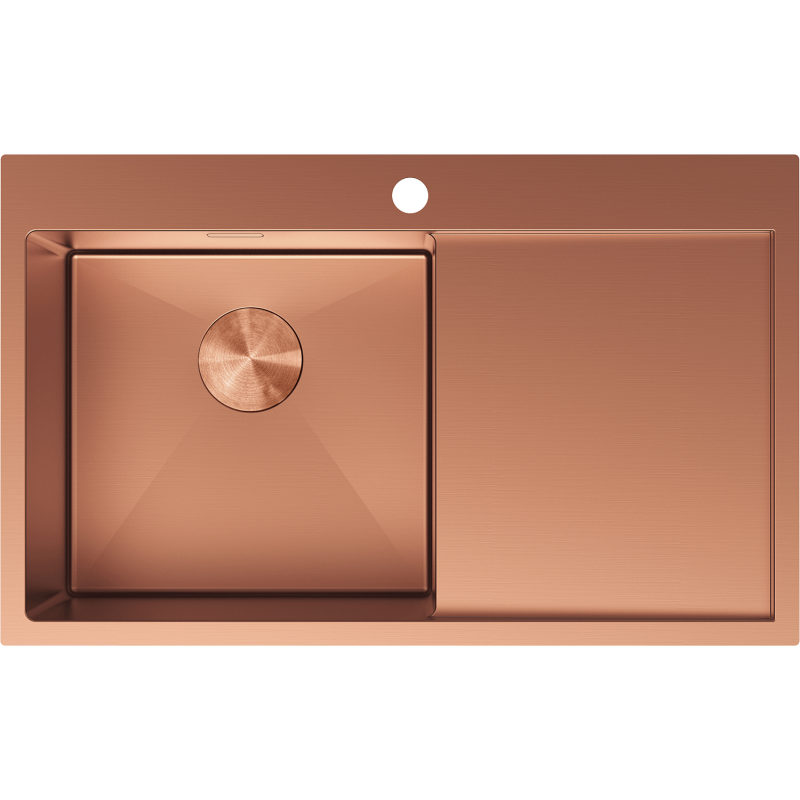 Mexen Exar стоманена мивка с 1 отделение с ляв отцеждач 780 x 480 мм, мед - 6433781010L-65