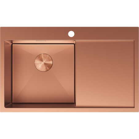 Mexen Exar стоманена мивка с 1 отделение с ляв отцеждач 780 x 480 мм, мед - 6433781010L-65