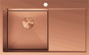 Mexen Exar стоманена мивка с 1 отделение и сушилня, лява 780 x 480 mm, мед