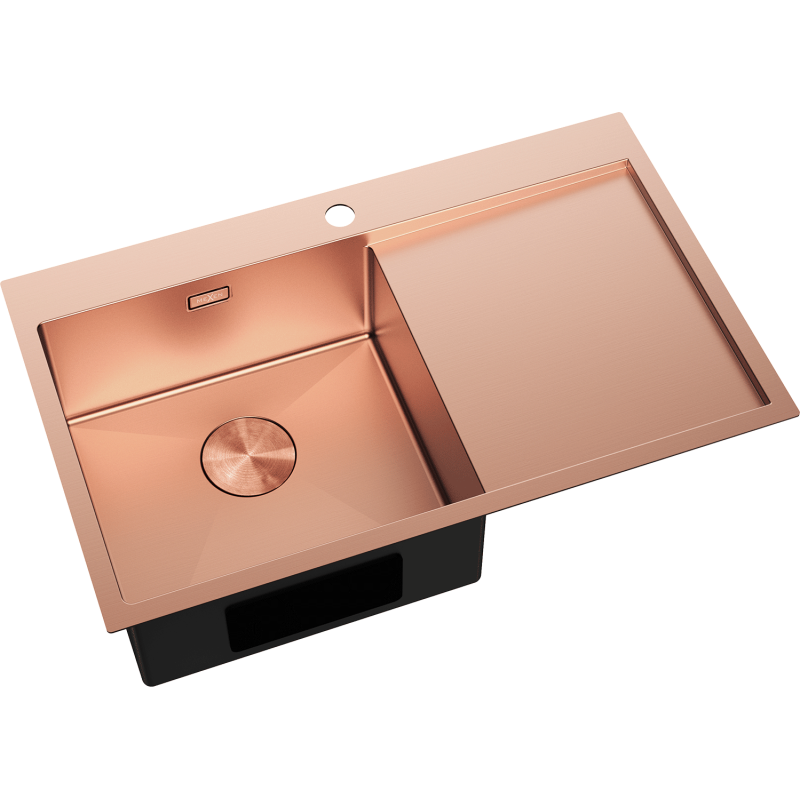 Mexen Exar стоманена мивка с 1 отделение и сушилня, лява 780 x 480 mm, мед