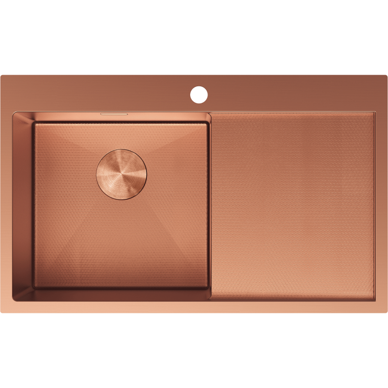 Mexen Exar стомана мивка с 1 отделение и ляво оттичане, 780 x 480 mm, мед HC