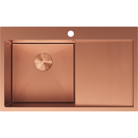 Mexen Exar стомана мивка с 1 отделение и ляво оттичане, 780 x 480 mm, мед HC