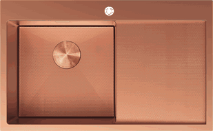 Mexen Exar стомана мивка с 1 отделение и ляво оттичане, 780 x 480 mm, мед HC