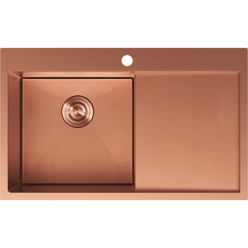 Mexen Exar стомана мивка с 1 отделение и ляво оттичане, 780 x 480 mm, мед HC