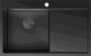 Mexen Exar Стилен стоманен мивка с 1 корито с дренаж, ляв, 780 x 480 мм, черен