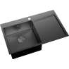 Mexen Exar Стилен стоманен мивка с 1 корито с дренаж, ляв, 780 x 480 мм, черен