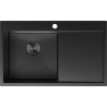 Mexen Exar Стилен стоманен мивка с 1 корито с дренаж, ляв, 780 x 480 мм, черен