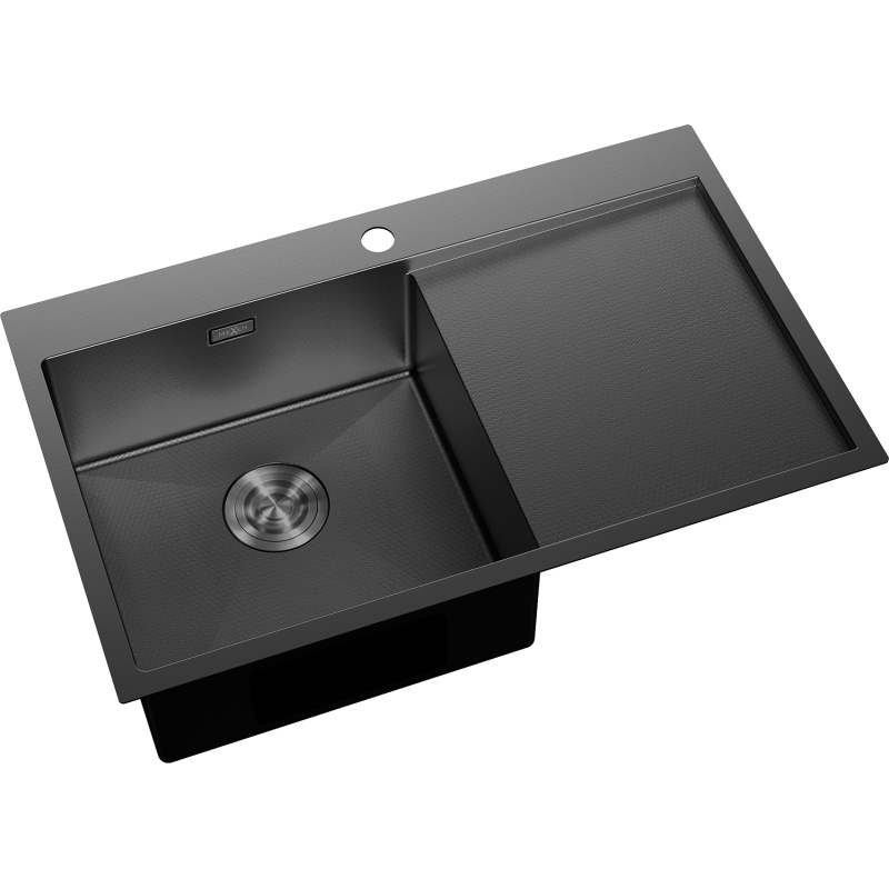 Mexen Exar стоманена мивка с 1 отделение и отцедник, лява 780 x 480 мм, черна HC