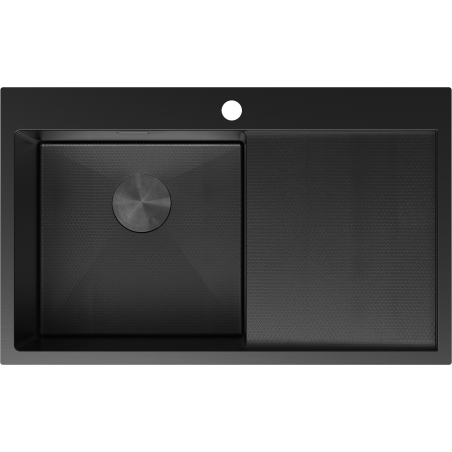 Mexen Exar мивка стоманена 1-камерна с отцедник лява 780 x 480 mm, черна HC - 6433781010L-70HC