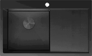 Mexen Exar мивка стоманена 1-камерна с отцедник лява 780 x 480 mm, черна HC - 6433781010L-70HC