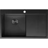 Mexen Exar мивка стоманена 1-камерна с отцедник лява 780 x 480 mm, черна HC - 6433781010L-70HC