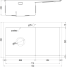 Mexen Exar кухненска мивка, стоманена, 1-камерна с десен отцедник 780 x 480 mm, инокс HC - 6434781010P-01HC