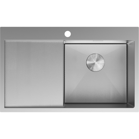 Mexen Exar кухненска мивка, стоманена, 1-камерна с десен отцедник 780 x 480 mm, инокс HC - 6434781010P-01HC