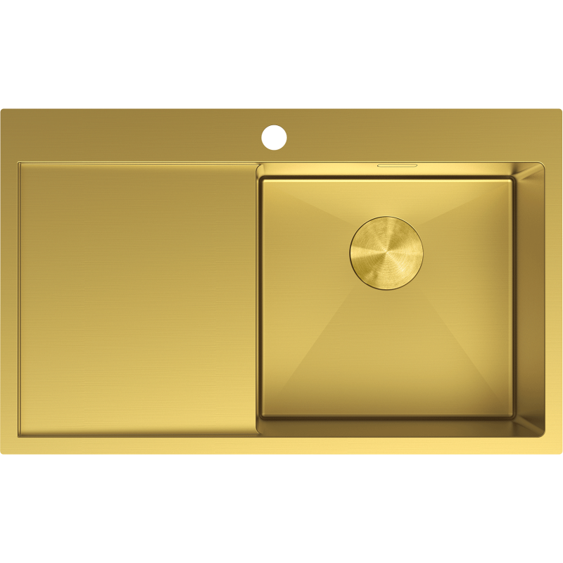 Mexen Exar стоманена мивка с 1 камера и оттичник, дясна 780 x 480 mm, златна