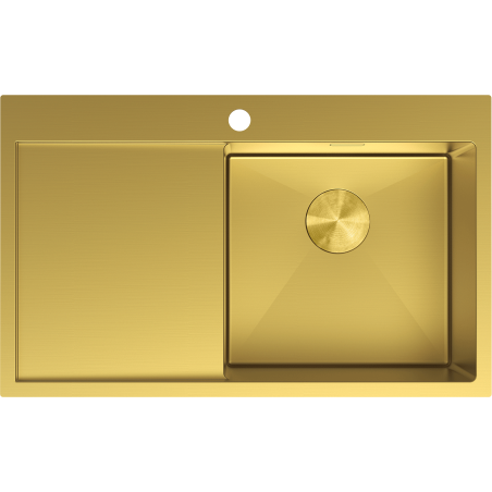 Mexen Exar стоманена мивка с 1 камера и оттичник, дясна 780 x 480 mm, златна