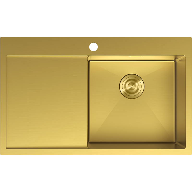 Mexen Exar стоманена мивка с 1 камера и оттичник, дясна 780 x 480 mm, златна