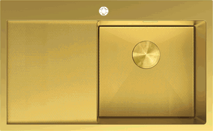 Mexen Exar Стоманена мивка с 1 отделение с отцедник, дясна 780 x 480 mm, златиста