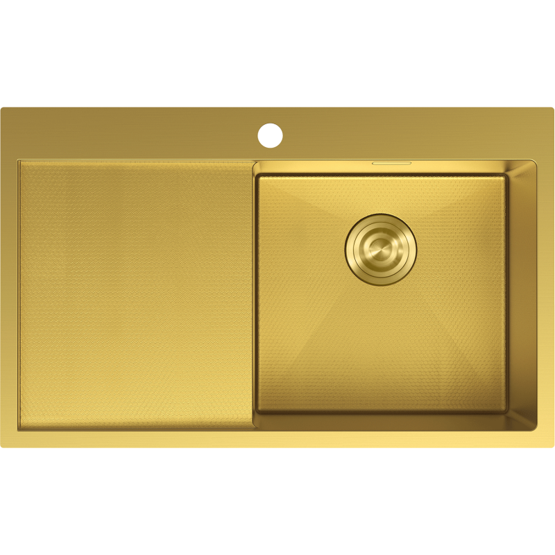 Mexen Exar Стоманена мивка с 1 отделение с отцедник, дясна 780 x 480 mm, златиста