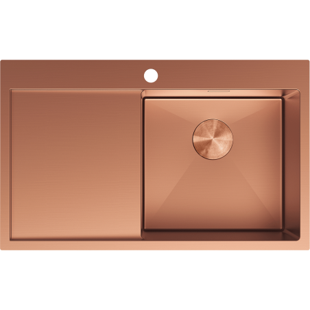 Mexen Exar стоманена мивка с 1 камера и десен дренаж 780 x 480 мм, мед - 6434781010P-65