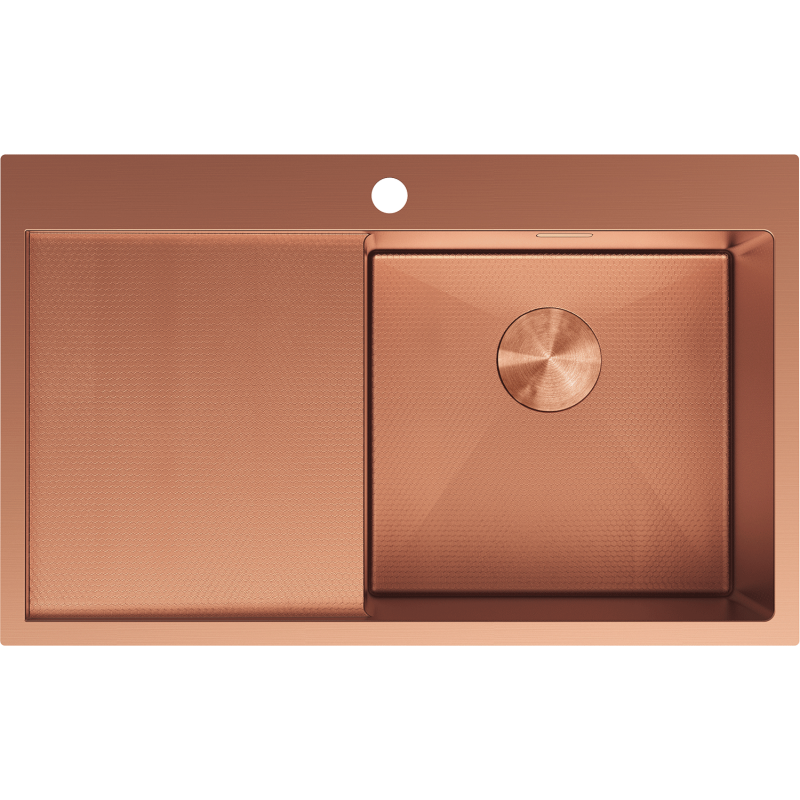 Mexen Exar стоманена мивка с 1 камера и дренаж, дясна 780 x 480 мм, мед HC