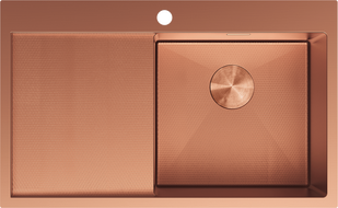 Mexen Exar мивка от стомана с 1 отделение и дясен отцедник 780 x 480 mm, мед HC - 6434781010P-65HC