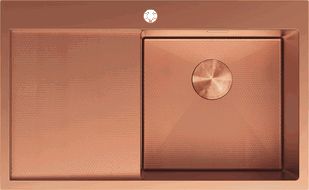 Mexen Exar стоманена мивка с 1 камера и дренаж, дясна 780 x 480 мм, мед HC