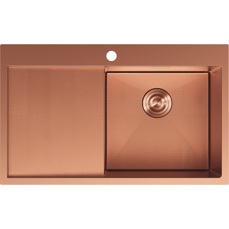 Mexen Exar стоманена мивка с 1 камера и дренаж, дясна 780 x 480 мм, мед HC