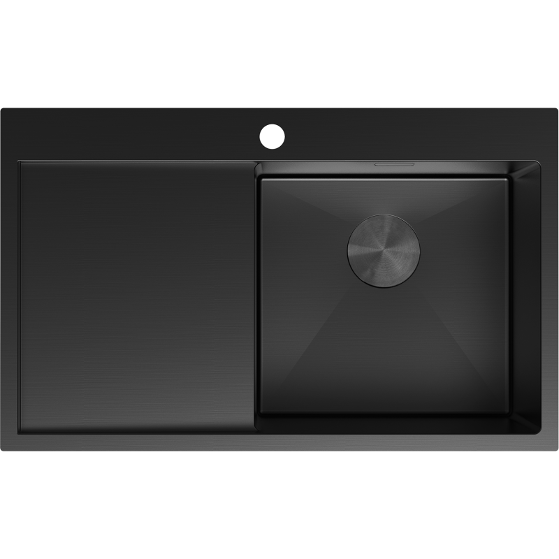 Mexen Exar стоманена мивка с 1 камера и дясно корито 780 x 480 mm, черна - 6434781010P-70