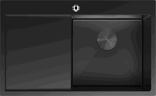 Mexen Exar стоманена мивка с 1 отделение и дренаж, дясна 780 x 480 mm, черна