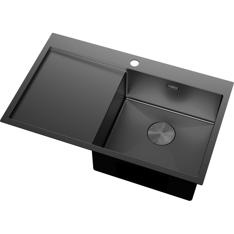 Mexen Exar стоманена мивка с 1 отделение и дренаж, дясна 780 x 480 mm, черна