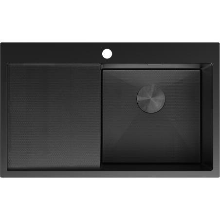 Mexen Exar стоманена мивка с 1 отделение с отцедник, дясна 780 x 480 мм, черен HC