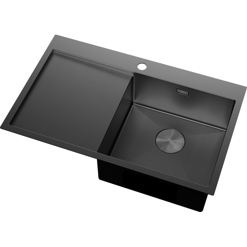 Mexen Exar стоманена мивка с 1 отделение с отцедник, дясна 780 x 480 мм, черен HC