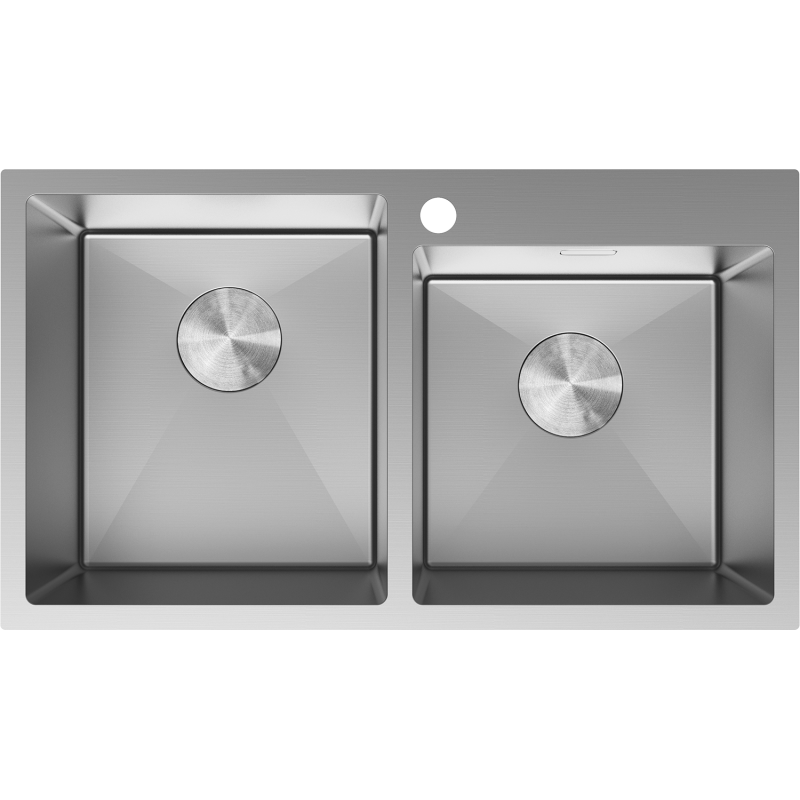 Mexen Xorin двойна мивка от неръждаема стомана 780 x 450 mm, инокс - 6441782000-01
