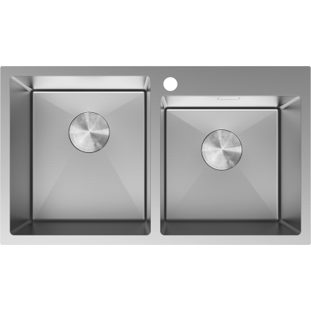 Mexen Xorin двойна мивка от неръждаема стомана 780 x 450 mm, инокс - 6441782000-01