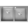 Mexen Xorin стоманена мивка с 2 камери 780 x 450 мм, инокс HC - 6441782000-01HC