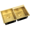 Mexen Xorin мивка от неръждаема стомана с 2 камери 780 x 450 мм, златна - 6441782000-55