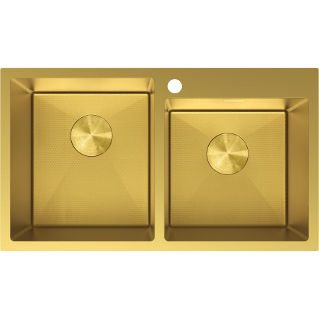Mexen Xorin стоманена мивка с 2 отделения 780 x 450 мм, златист HC - 6441782000-55HC