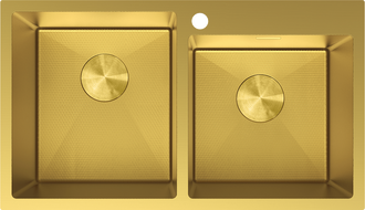 Mexen Xorin стоманена мивка с 2 отделения 780 x 450 мм, златист HC - 6441782000-55HC